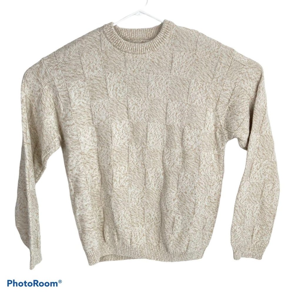 Roundtree & Yorke Tan White Sweater XL